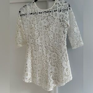 Zara Embroidered White Romper (S)